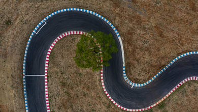 photo aérienne du circuit de trappes
